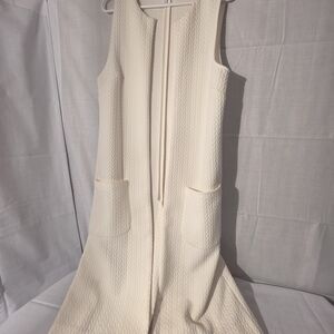 BCBG Generation Elegant Cream Sleeveless Cardigan Duster. Sz M, 42" Length